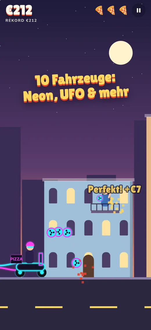 Neon-Fahrzeug bei Nacht